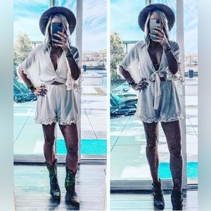 Cream boho romper festival